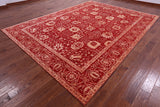 Red Persian Tabriz Handmade Wool & Silk Rug - 9' 1" X 12' 2" - Golden Nile