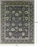 Grey Persian Tabriz Hand Knotted Wool & Silk Rug - 8' 1" X 10' 2" - Golden Nile