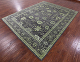 Grey Persian Tabriz Hand Knotted Wool & Silk Rug - 8' 1" X 10' 2" - Golden Nile
