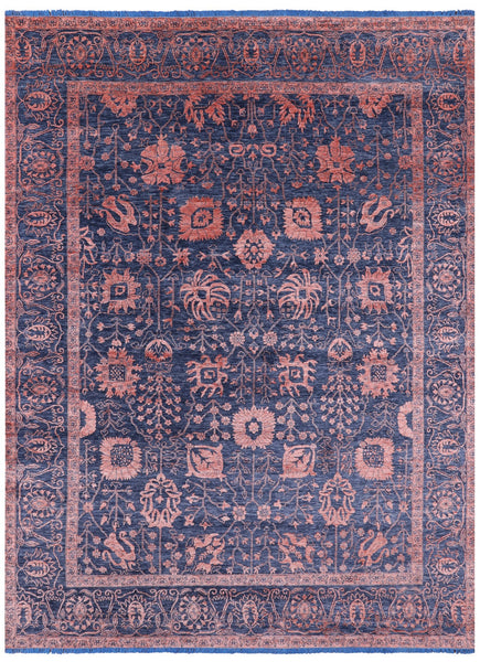 Grey Persian Tabriz Hand Knotted Wool & Silk Rug - 8' 11" X 11' 11" - Golden Nile