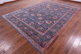Grey Persian Tabriz Hand Knotted Wool & Silk Rug - 8' 11" X 11' 11" - Golden Nile