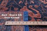 Grey Persian Tabriz Hand Knotted Wool & Silk Rug - 8' 11" X 11' 11" - Golden Nile