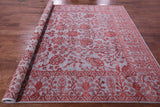 Grey Persian Tabriz Hand Knotted Wool & Silk Rug - 8' 0" X 8' 6" - Golden Nile