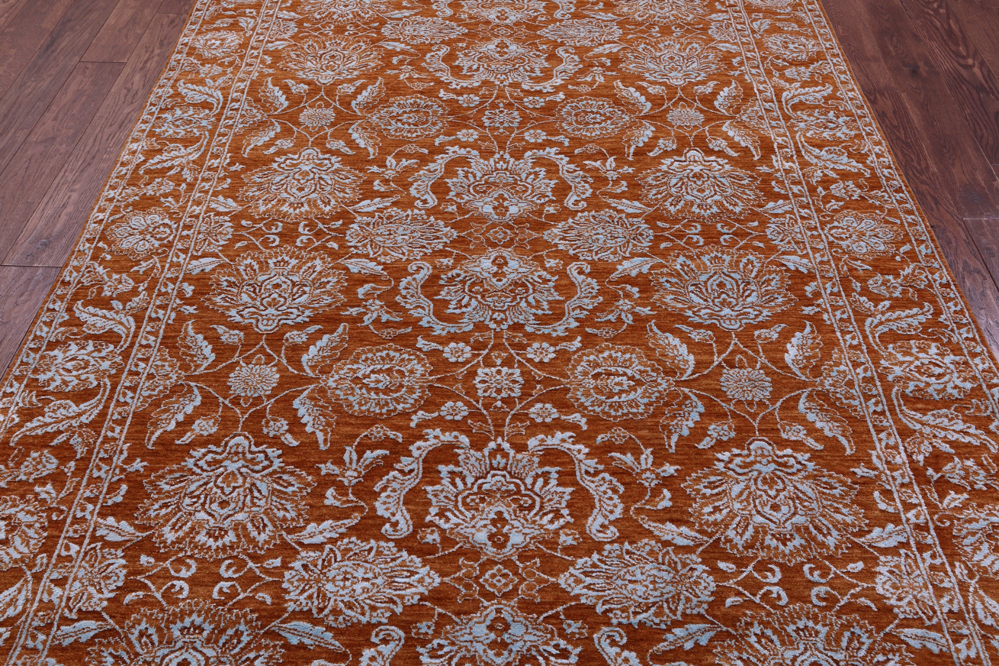 Persian Tabriz Hand Knotted Wool & Silk Rug - 6' 0" X 9' 0" - Golden Nile