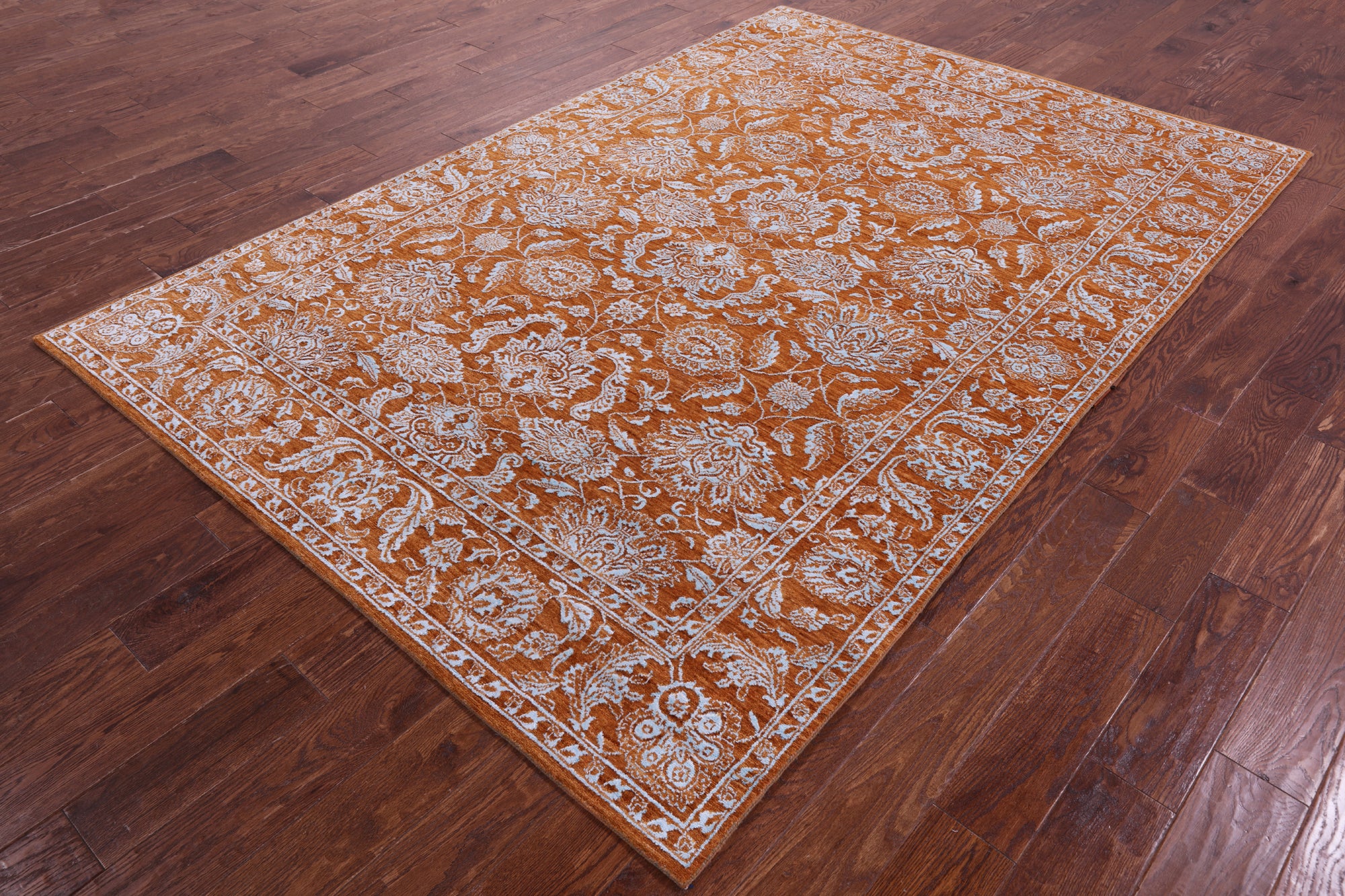 Persian Tabriz Hand Knotted Wool & Silk Rug - 6' 0" X 9' 0" - Golden Nile