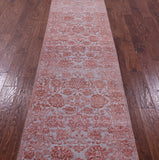 Grey Persian Tabriz Hand Knotted Wool & Silk Runner Rug - 2' 7" X 11' 9" - Golden Nile