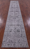 Grey Persian Tabriz Hand Knotted Wool Runner Rug - 2' 7" X 14' 0" - Golden Nile