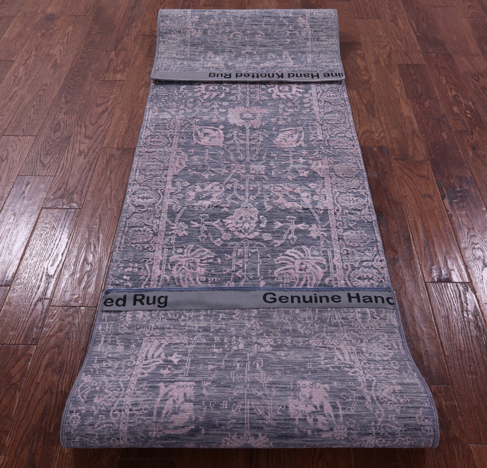 Grey Persian Tabriz Hand Knotted Wool & Silk Runner Rug - 2' 7" X 10' 2" - Golden Nile