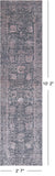 Grey Persian Tabriz Hand Knotted Wool & Silk Runner Rug - 2' 7" X 10' 2"