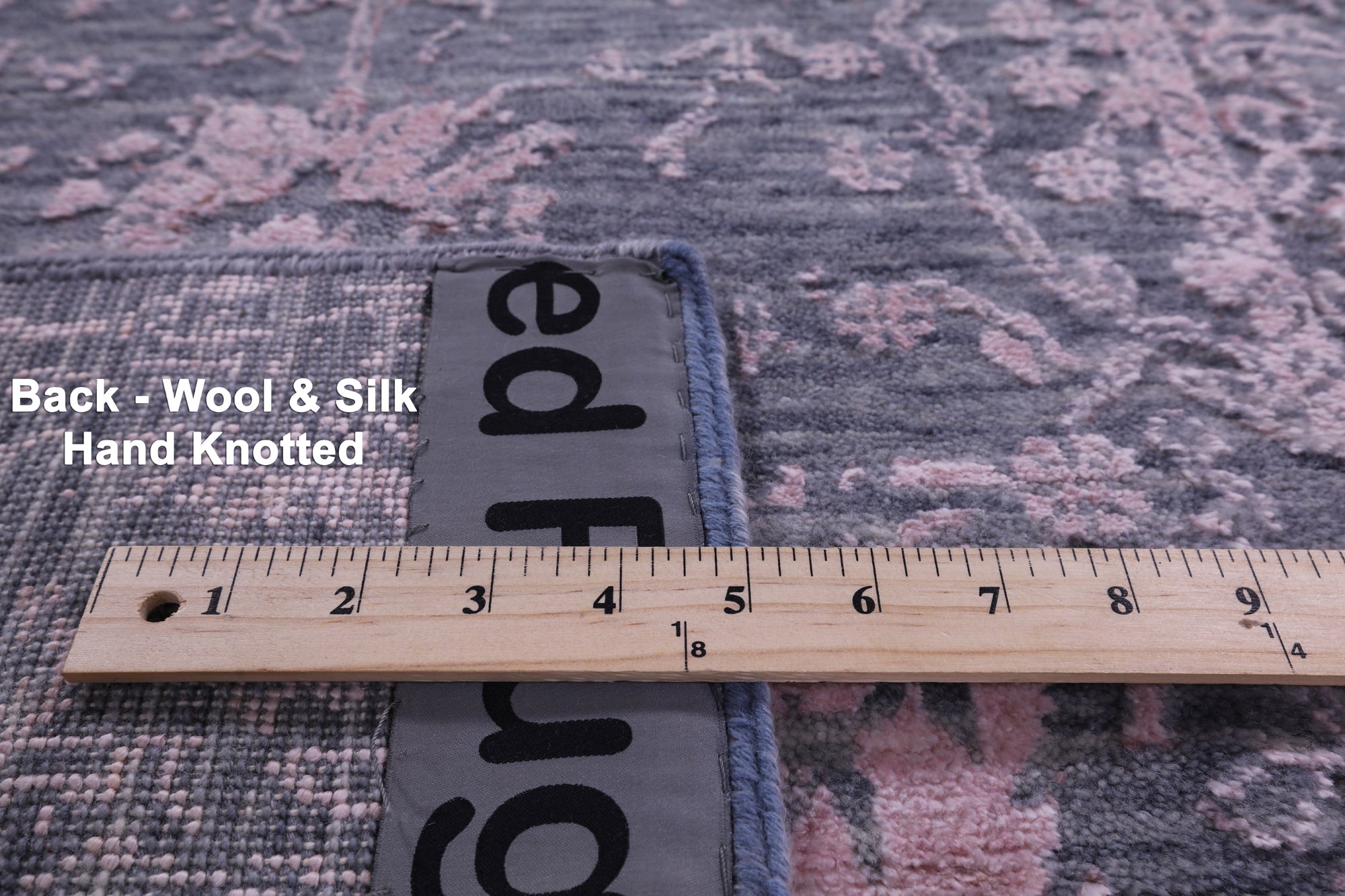 Grey Persian Tabriz Hand Knotted Wool & Silk Runner Rug - 2' 7" X 10' 2" - Golden Nile