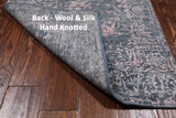 Grey Persian Tabriz Hand Knotted Wool & Silk Runner Rug - 2' 7" X 10' 2"