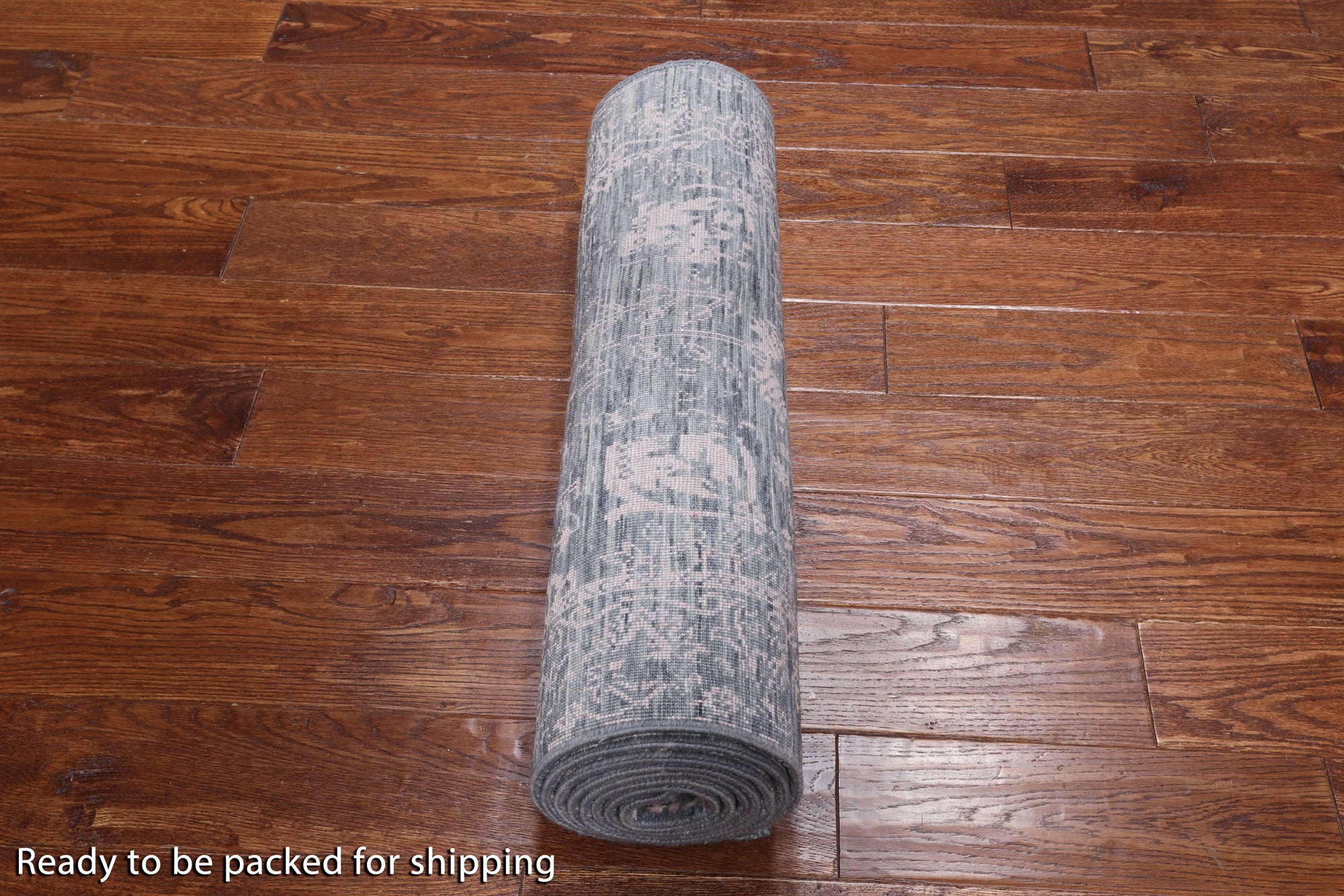 Grey Persian Tabriz Hand Knotted Wool & Silk Runner Rug - 2' 7" X 10' 2"
