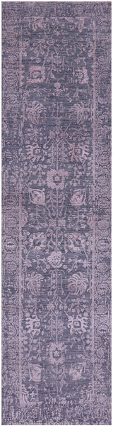 Grey Persian Tabriz Hand Knotted Wool & Silk Runner Rug - 2' 7" X 10' 2" - Golden Nile