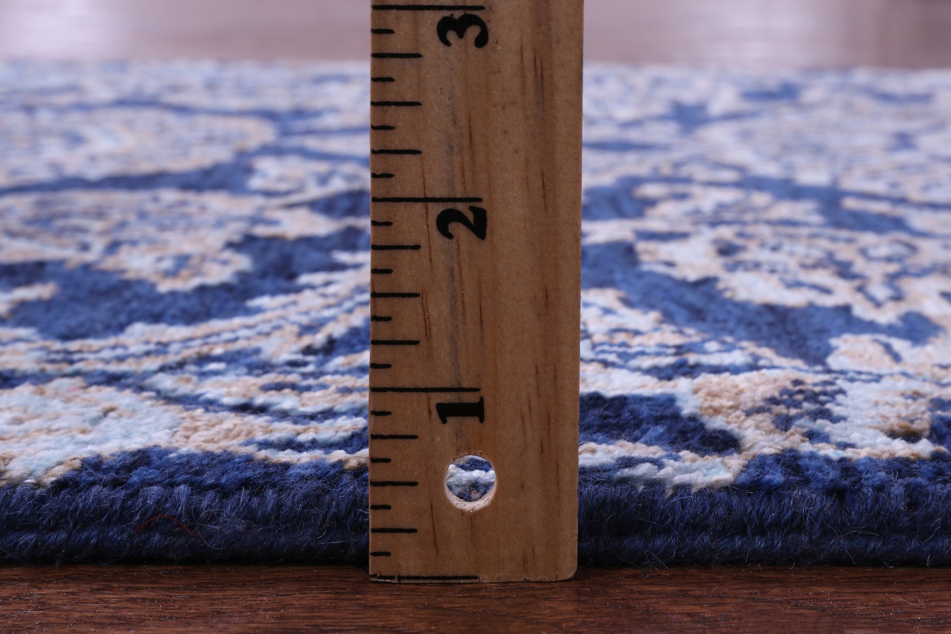 Blue Persian Tabriz Hand Knotted Wool & Silk Runner Rug - 2' 7" X 9' 11" - Golden Nile