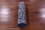 Blue Persian Tabriz Hand Knotted Wool & Silk Runner Rug - 2' 7" X 9' 11" - Golden Nile