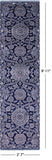 Blue Persian Tabriz Hand Knotted Wool & Silk Runner Rug - 2' 7" X 9' 11" - Golden Nile