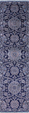 Blue Persian Tabriz Hand Knotted Wool & Silk Runner Rug - 2' 7" X 9' 11" - Golden Nile