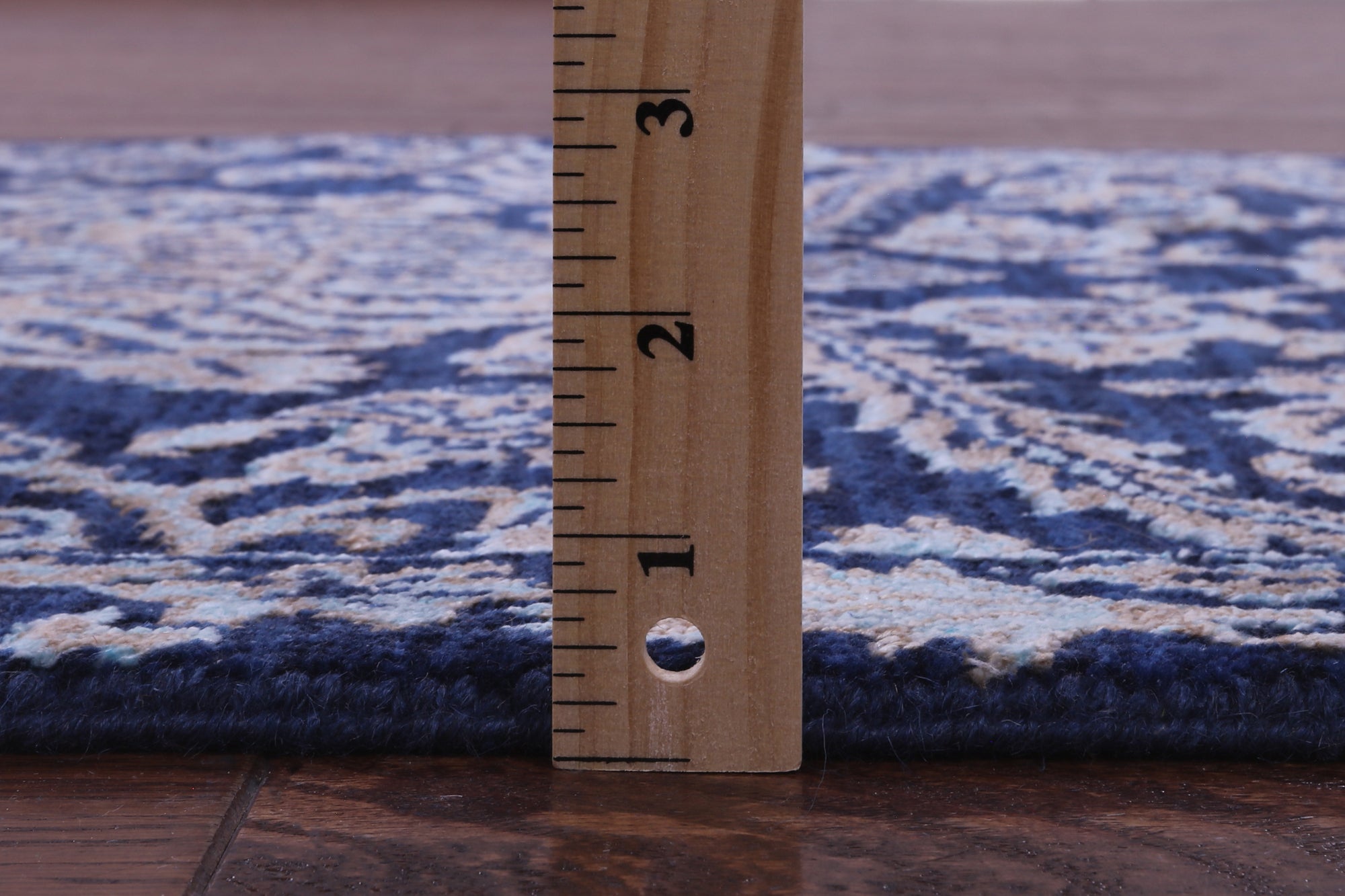 Blue Persian Hand Knotted Wool & Silk Runner Rug - 2' 8" X 9' 11" - Golden Nile