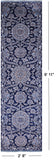 Blue Persian Hand Knotted Wool & Silk Runner Rug - 2' 8" X 9' 11" - Golden Nile