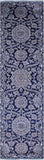 Blue Persian Hand Knotted Wool & Silk Runner Rug - 2' 8" X 9' 11" - Golden Nile