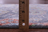 Grey Persian Tabriz Hand Knotted Wool & Silk Runner Rug - 2' 7" X 12' 2" - Golden Nile