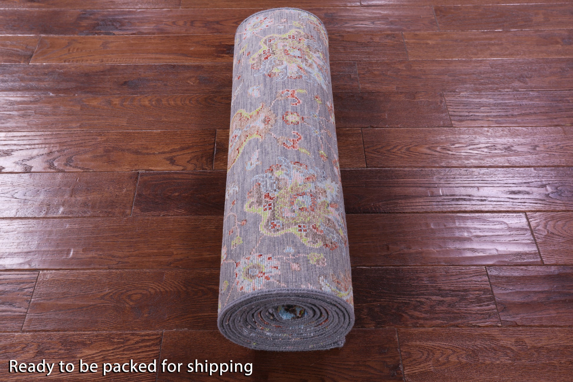 Grey Persian Tabriz Hand Knotted Wool & Silk Runner Rug - 2' 7" X 12' 2" - Golden Nile
