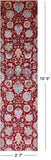 Red Persian Tabriz Hand Knotted Wool & Silk Runner Rug - 2' 7" X 10' 5" - Golden Nile