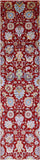 Red Persian Tabriz Hand Knotted Wool & Silk Runner Rug - 2' 7" X 10' 5" - Golden Nile
