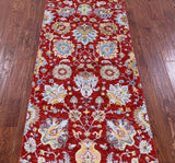 Red Persian Tabriz Hand Knotted Wool & Silk Runner Rug - 2' 7" X 10' 5" - Golden Nile
