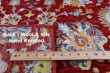 Red Persian Tabriz Hand Knotted Wool & Silk Runner Rug - 2' 7" X 10' 5" - Golden Nile
