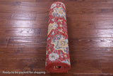 Red Persian Tabriz Hand Knotted Wool & Silk Runner Rug - 2' 7" X 10' 5" - Golden Nile