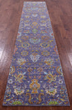 Purple Persian Tabriz Hand Knotted Wool & Silk Runner Rug - 2' 7" X 12' 6" - Golden Nile