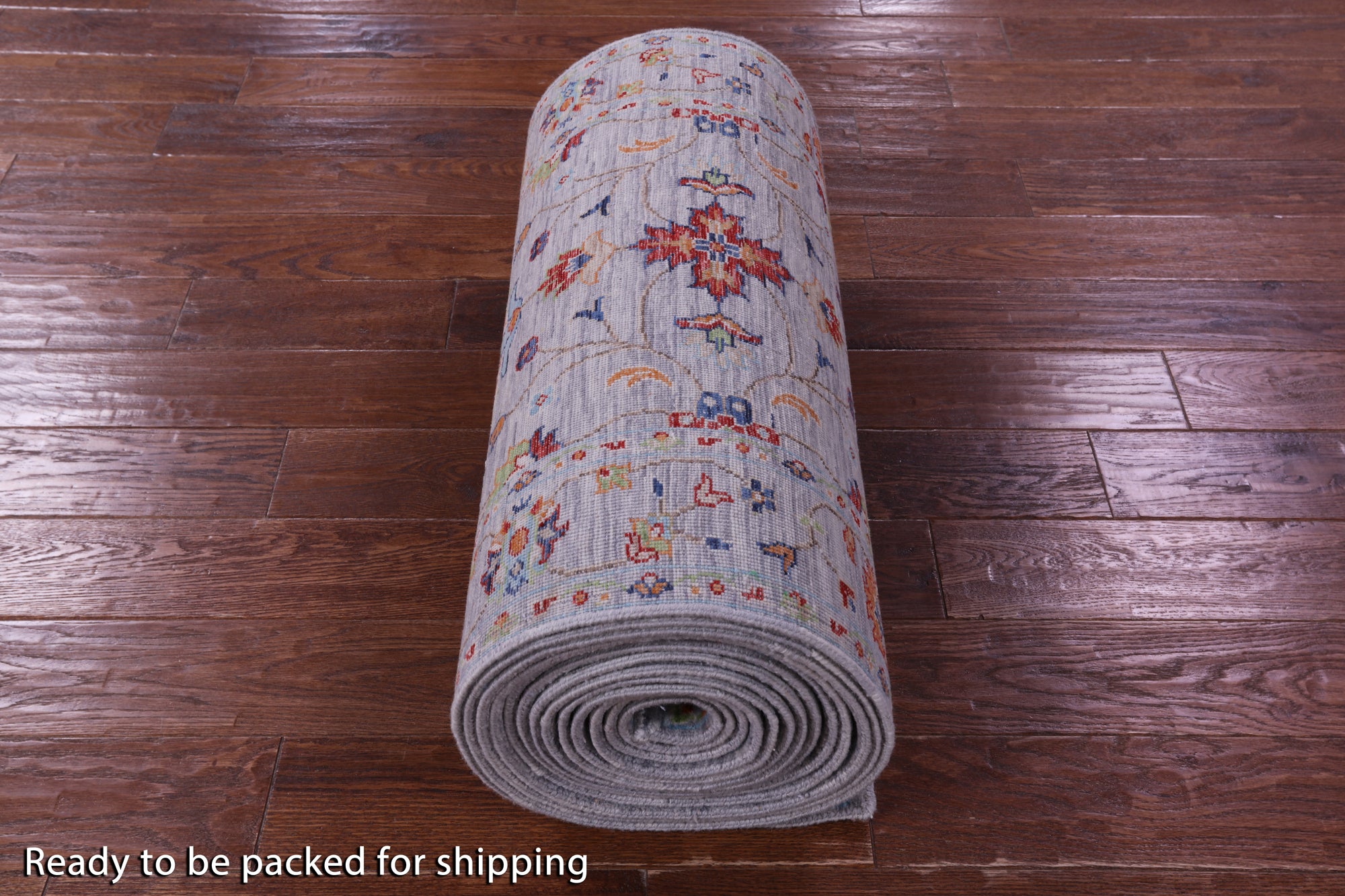 Grey Persian Tabriz Hand Knotted Wool Runner Rug - 2' 6" X 26' 6" - Golden Nile