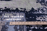 Abstract Contemporary Hand Knotted Wool & Silk Rug - 8' 1" X 10' 0" - Golden Nile
