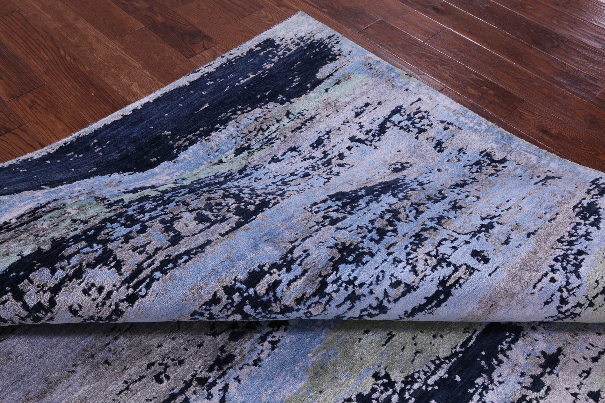 Abstract Contemporary Hand Knotted Wool & Silk Rug - 8' 1" X 10' 0" - Golden Nile