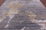 Abstract Contemporary Hand Knotted Wool & Silk Rug - 8' 11" X 11' 11" - Golden Nile