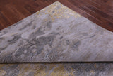 Abstract Contemporary Hand Knotted Wool & Silk Rug - 8' 11" X 11' 11" - Golden Nile