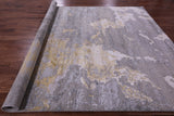 Abstract Contemporary Hand Knotted Wool & Silk Rug - 8' 11" X 11' 11" - Golden Nile
