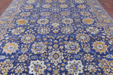 Blue Persian Tabriz Hand Knotted Wool & Silk Rug - 8' 11" X 11' 10" - Golden Nile