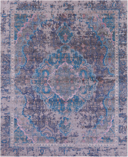 Persian Tabriz Hand Knotted Wool & Silk Rug - 7' 10" X 9' 11" - Golden Nile