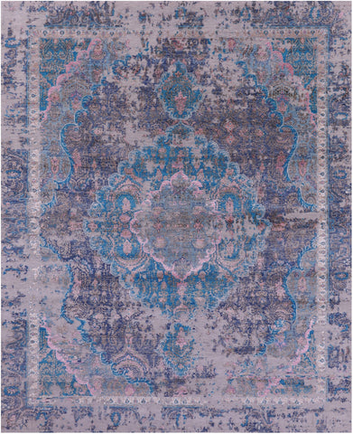 Persian Tabriz Hand Knotted Wool & Silk Rug - 7' 10