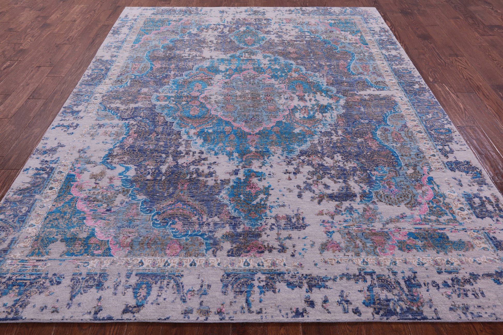 Persian Tabriz Hand Knotted Wool & Silk Rug - 7' 10" X 9' 11" - Golden Nile