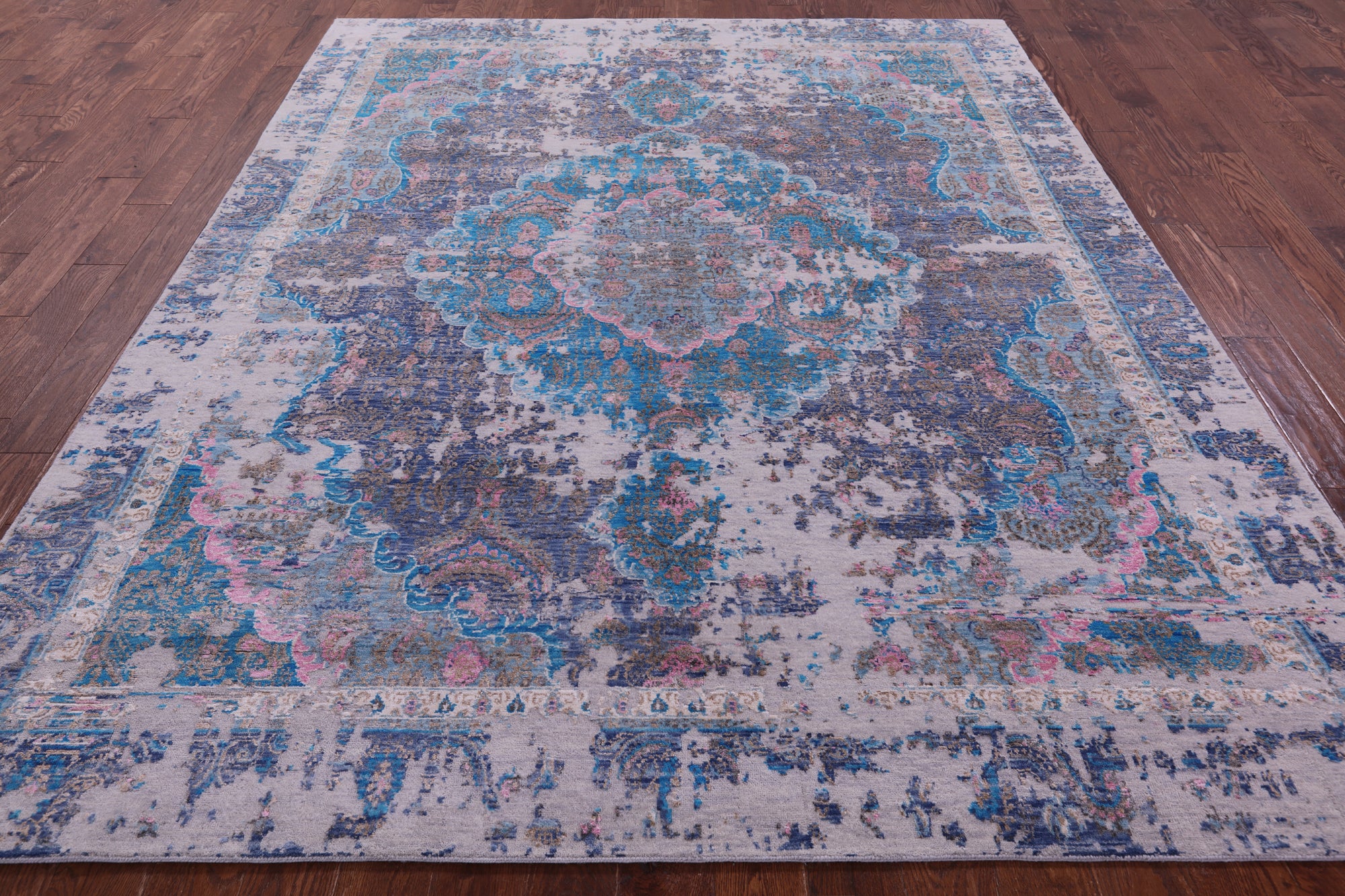 Persian Tabriz Hand Knotted Wool & Silk Rug - 7' 10" X 9' 11" - Golden Nile