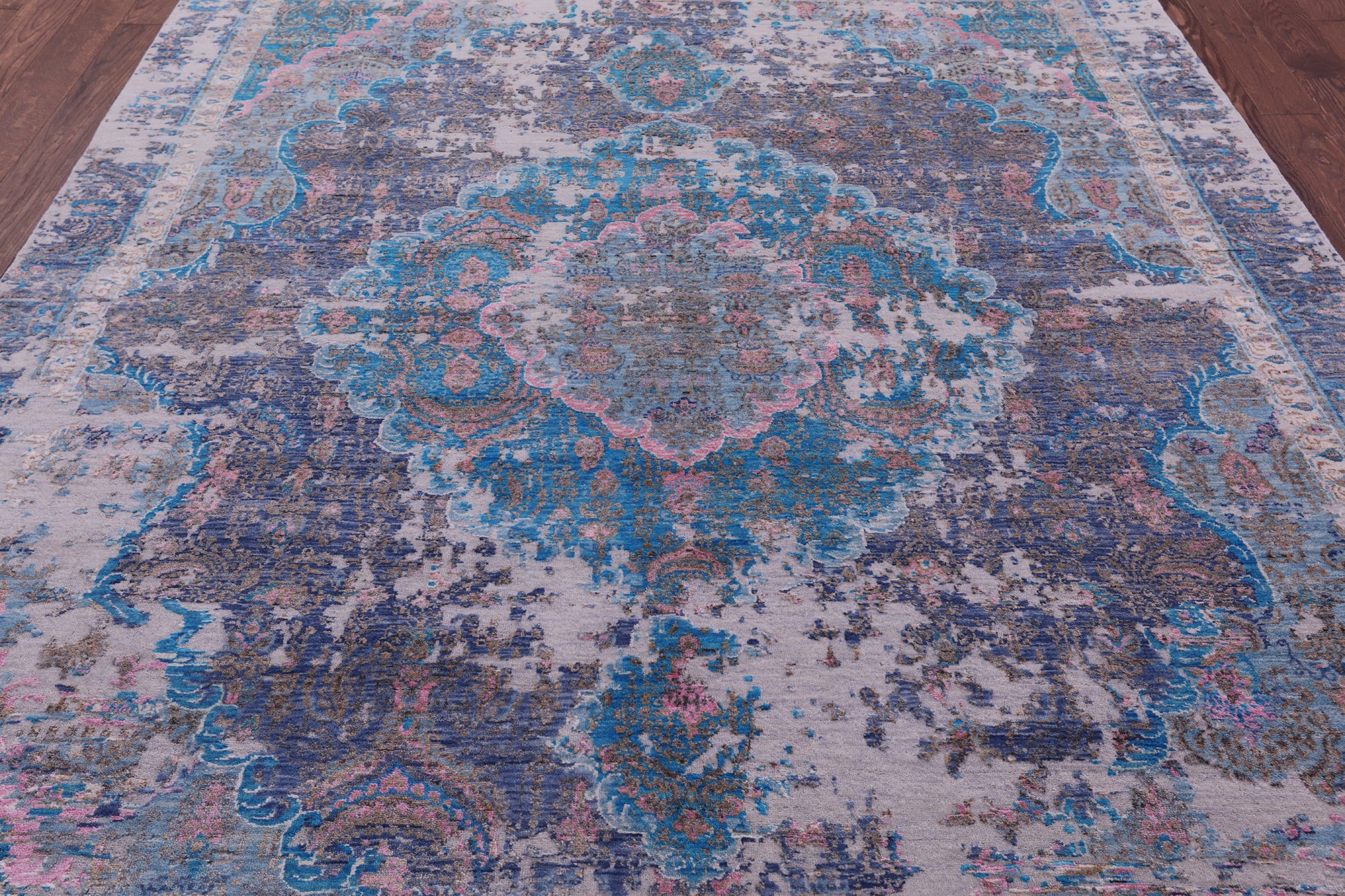 Persian Tabriz Hand Knotted Wool & Silk Rug - 7' 10" X 9' 11" - Golden Nile