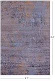 Grey Persian Tabriz Hand Knotted Wool & Silk Rug - 6' 1" X 9' 4" - Golden Nile