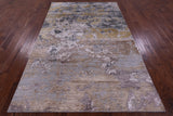Abstract Contemporary Hand Knotted Wool & Silk Rug - 5' 11" X 9' 0" - Golden Nile