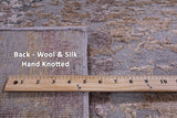 Abstract Contemporary Hand Knotted Wool & Silk Rug - 5' 11" X 9' 0" - Golden Nile