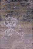 Abstract Contemporary Hand Knotted Wool & Silk Rug - 5' 11" X 9' 0" - Golden Nile