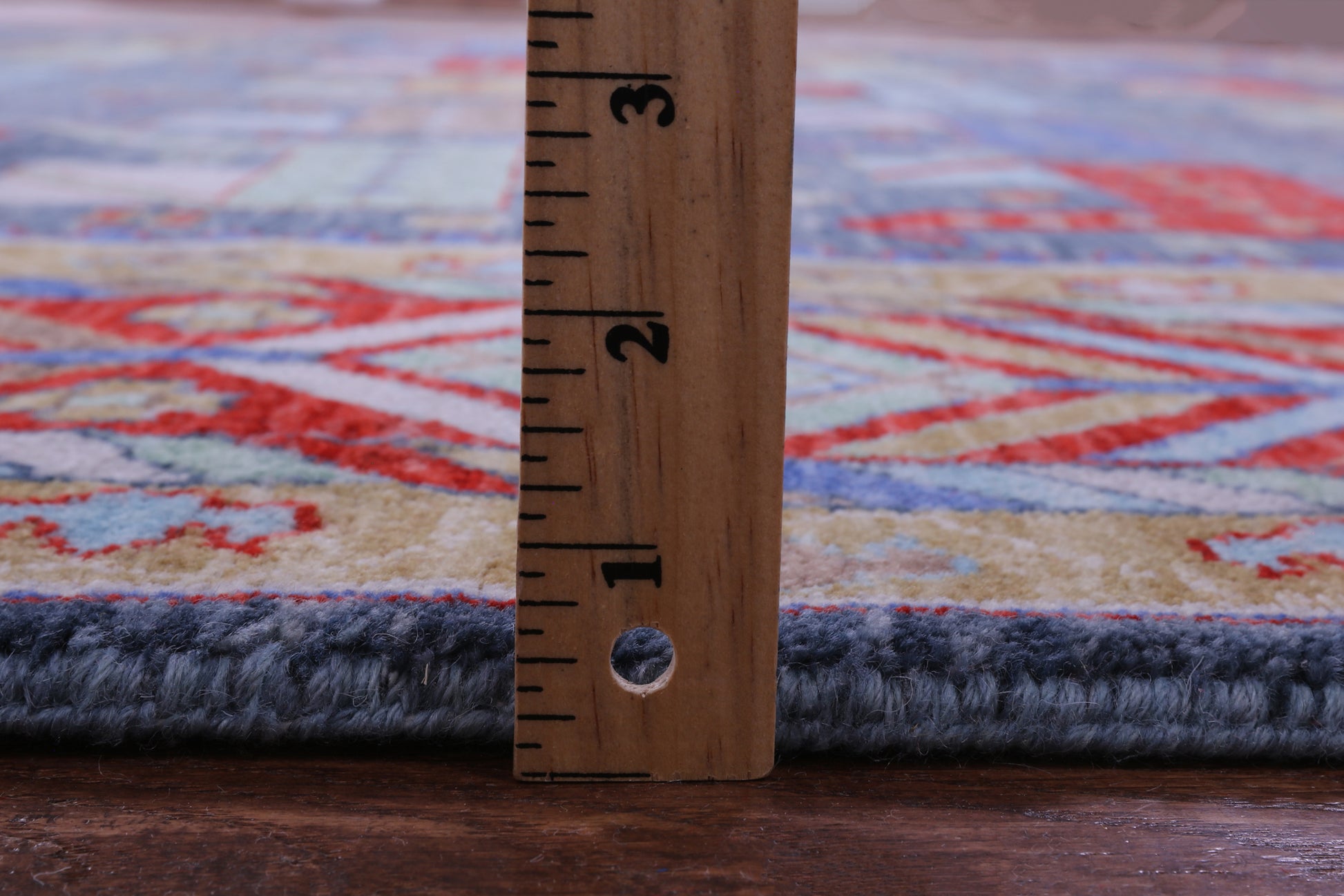 Blue Persian Fine Serapi Hand Knotted Wool Rug - 9' 1" X 12' 3" - Golden Nile
