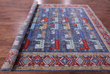 Blue Persian Fine Serapi Hand Knotted Wool Rug - 9' 1" X 12' 3" - Golden Nile